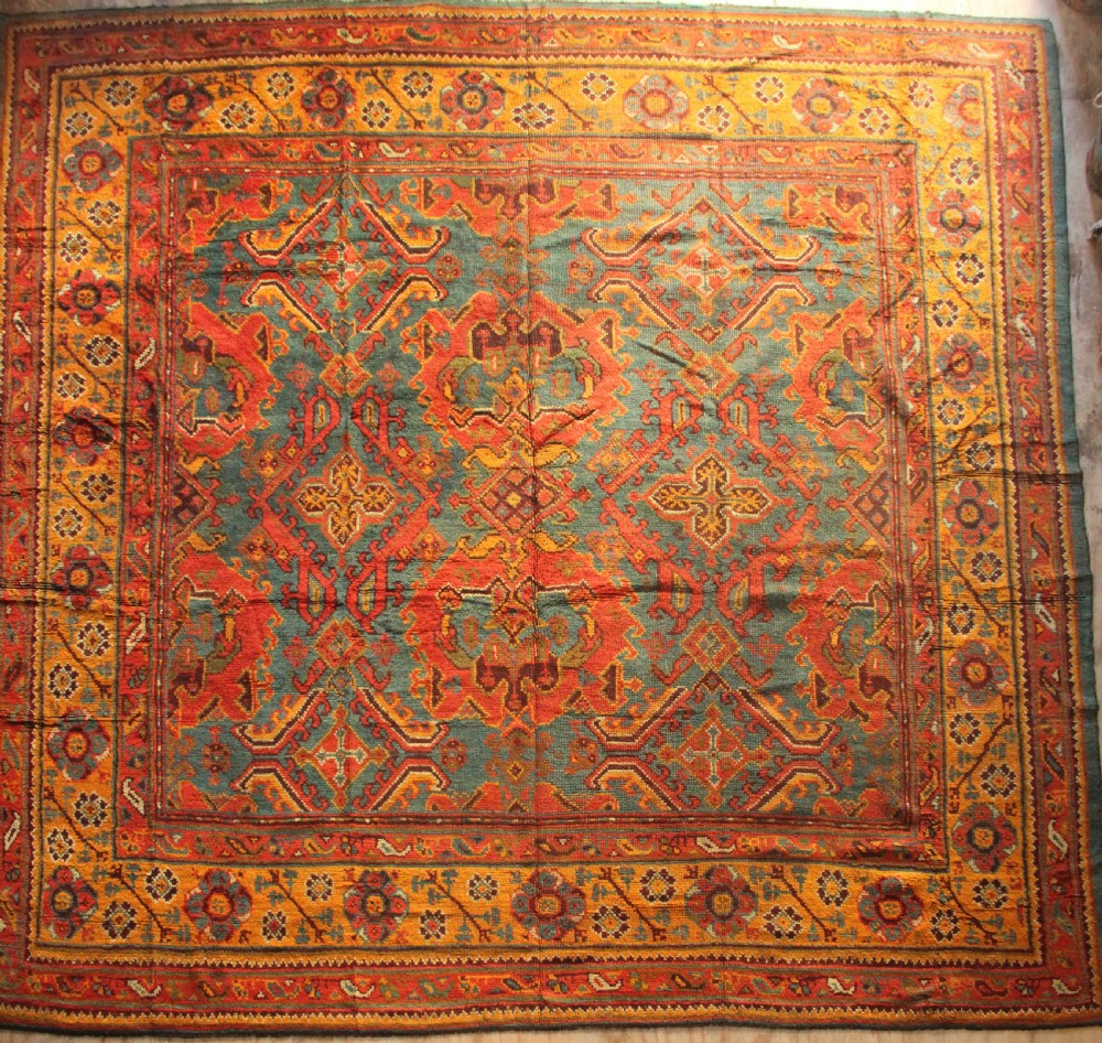 324 x 315cm Antique Oushak or Ushak Carpet