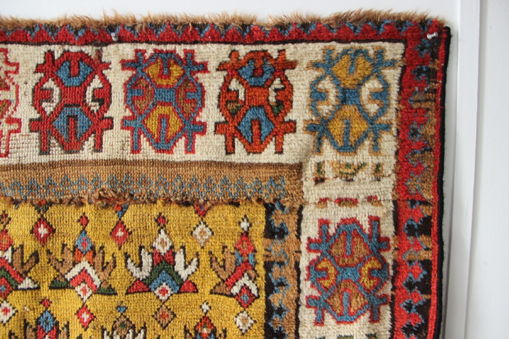 90 x 145cm Antique NW Persian Fragments Sewn Together View III