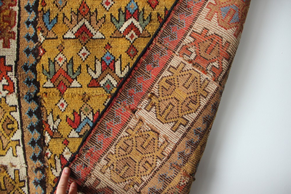 90 x 145cm Antique NW Persian Fragments Sewn Together View IV