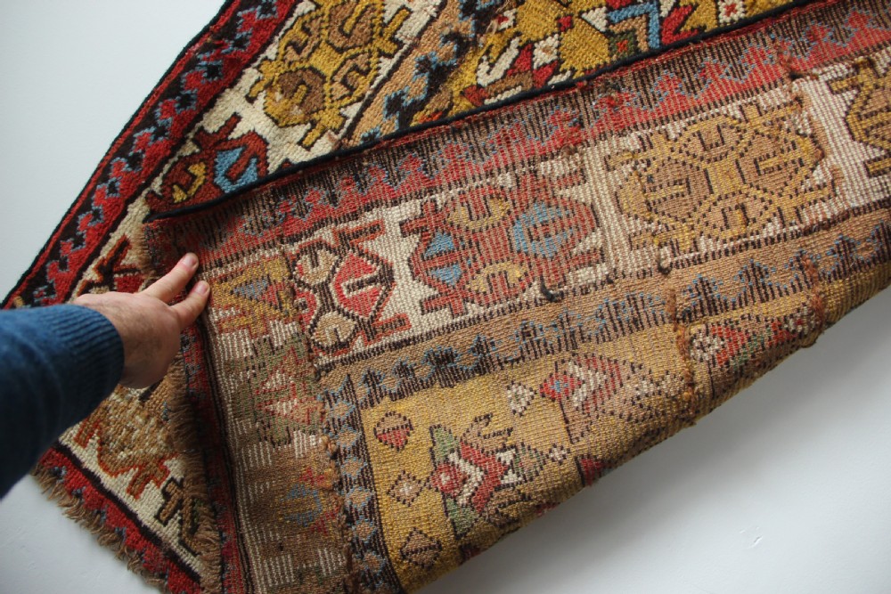 90 x 145cm Antique NW Persian Fragments Sewn Together View V