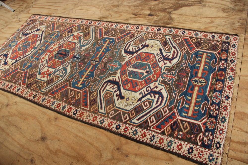 128 x 282cm Antique Lenkoran carpet, The Caucasus View II