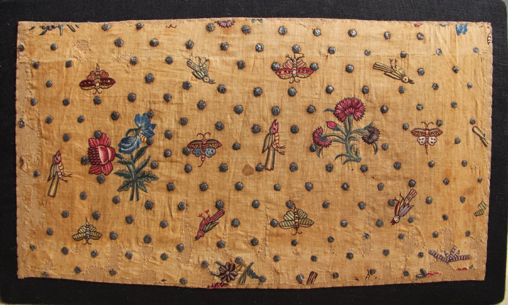 25 x 50cm important 17/18th Century Embroidery, Gujarat View VI
