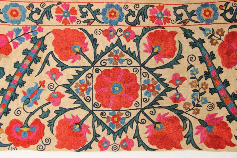 31 x 92cm Early Nurata Suzani embroidery View II