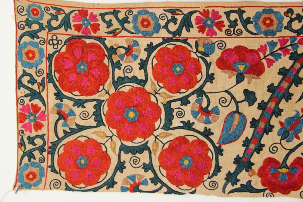 31 x 92cm Early Nurata Suzani embroidery View III
