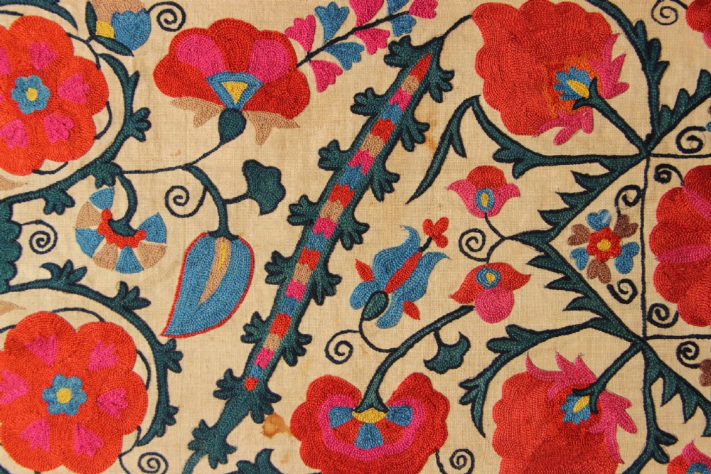 31 x 92cm Early Nurata Suzani embroidery View IV