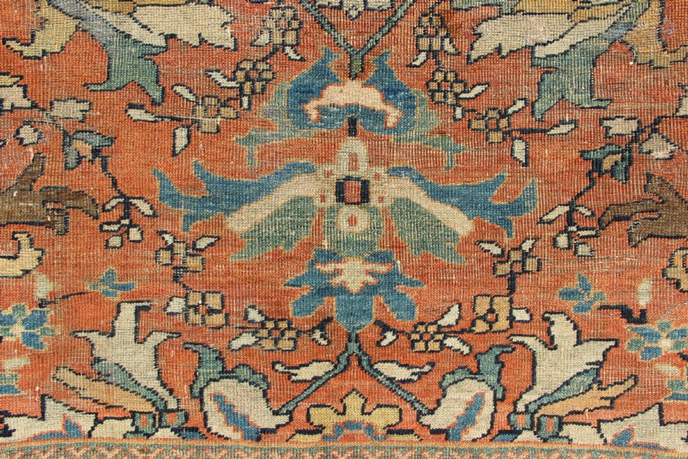 318 x 407cm Fine Antique Mahal Carpet View V