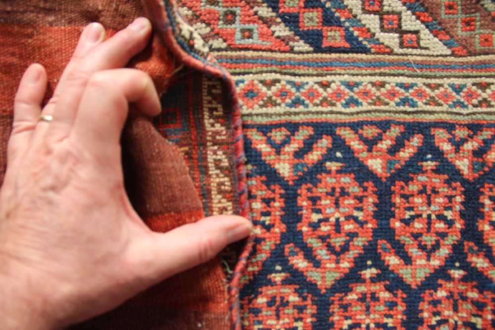 78 x 56cm Fine Antique Afshar Saddlebag Face View V