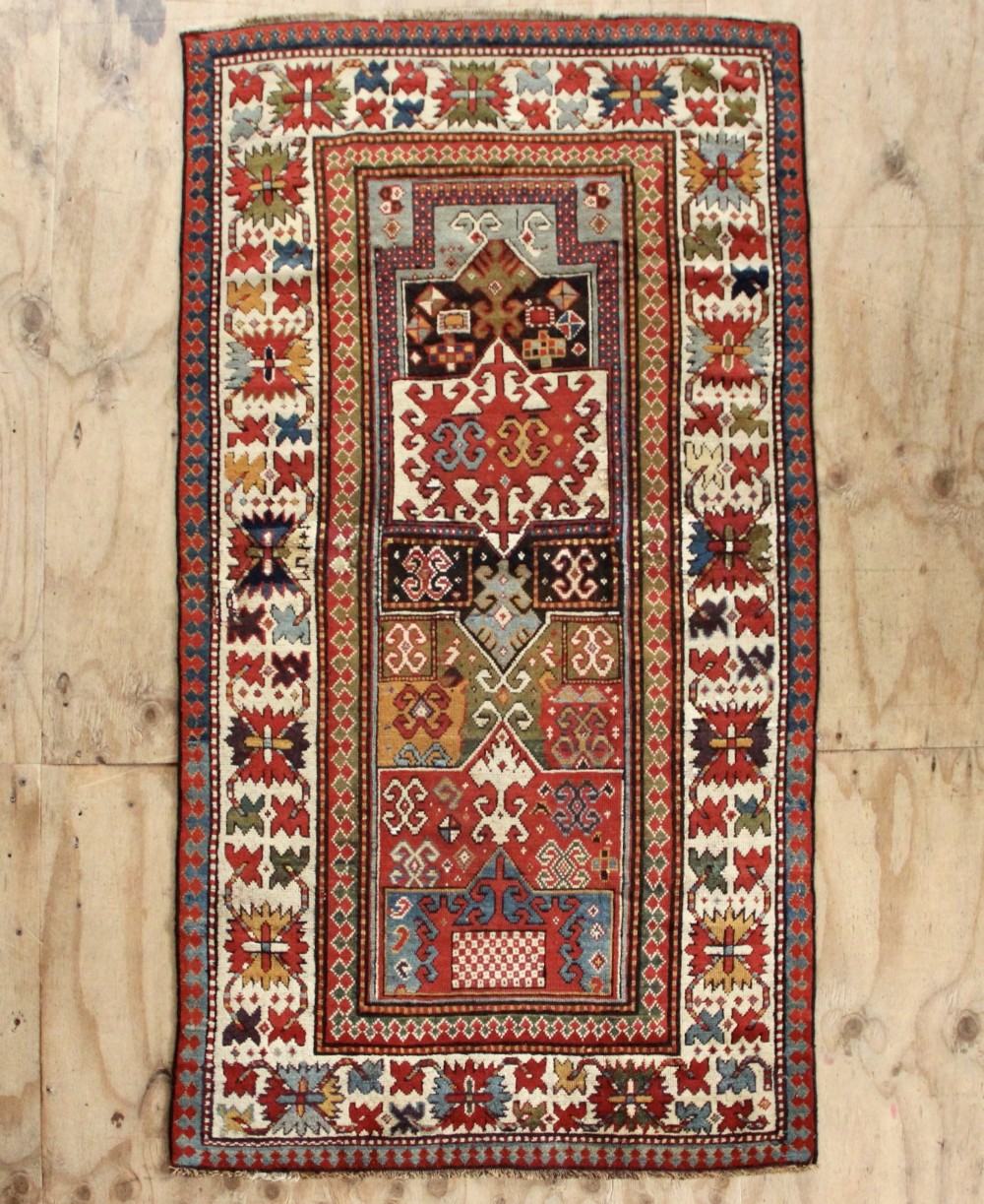 114 x 215cm Antique Fine Kazak Prayer Rug