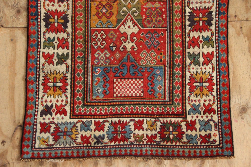 114 x 215cm Antique Fine Kazak Prayer Rug View II