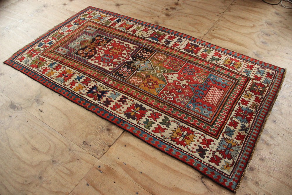 114 x 215cm Antique Fine Kazak Prayer Rug View VIII