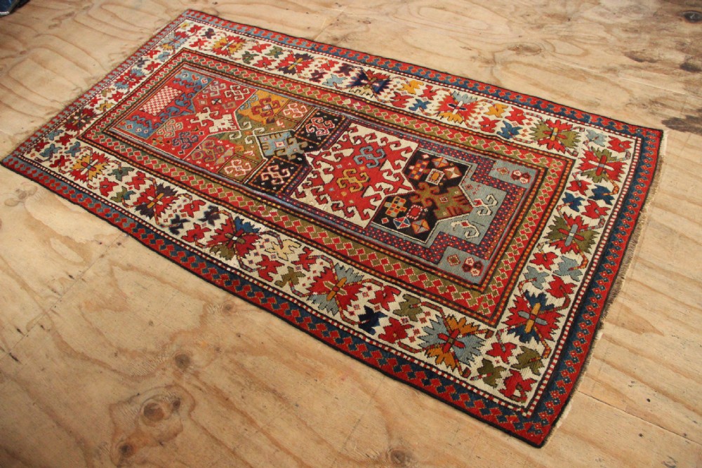 114 x 215cm Antique Fine Kazak Prayer Rug View X