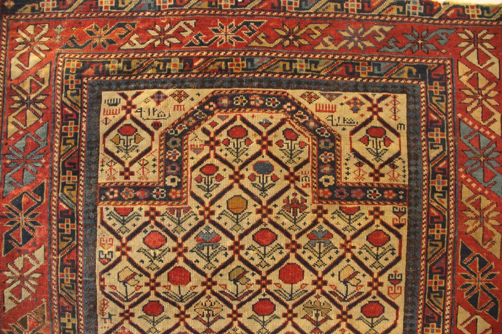 89 x 136cm Antique Fine Shirvan Prayer Rug, Dated View II