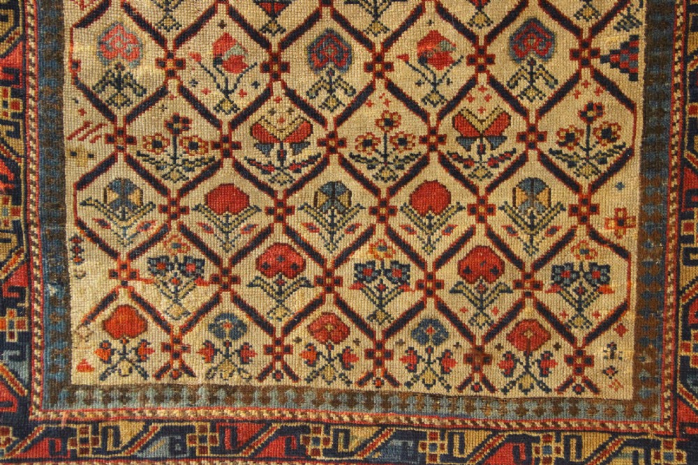 89 x 136cm Antique Fine Shirvan Prayer Rug, Dated View VII