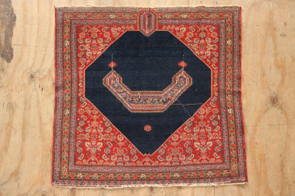98 x 94cm Antique Seneh Saddle Rug