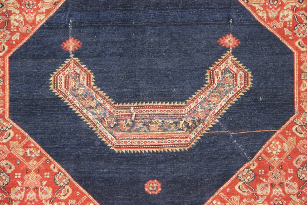 98 x 94cm Antique Seneh Saddle Rug View II