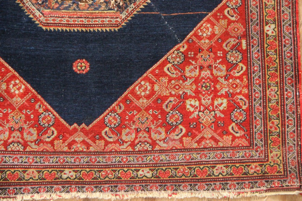 98 x 94cm Antique Seneh Saddle Rug View III
