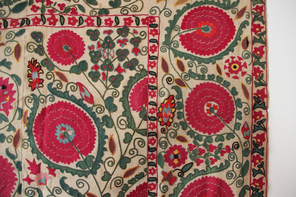 135 x 236cm Antique Suzani, Uzbeksitan View III