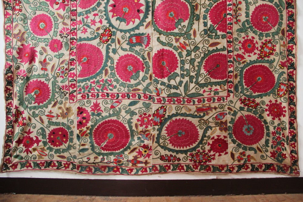 135 x 236cm Antique Suzani, Uzbeksitan View V