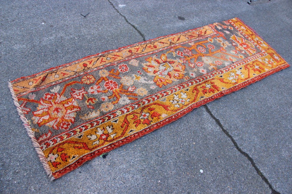 74 x 238cm Antique Oushak Carpet Border Fragment View IV