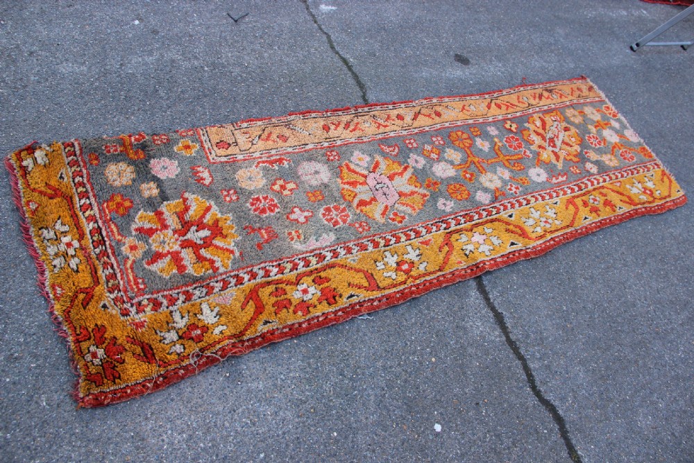 74 x 238cm Another Antique Oushak Carpet Border Fragment View III