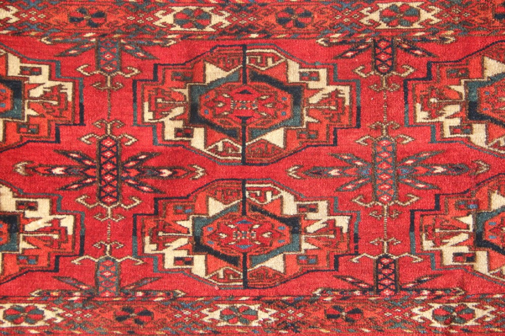 102 x 39cm Fine Antique & Colourful 6 Gul Tekke Torba View II