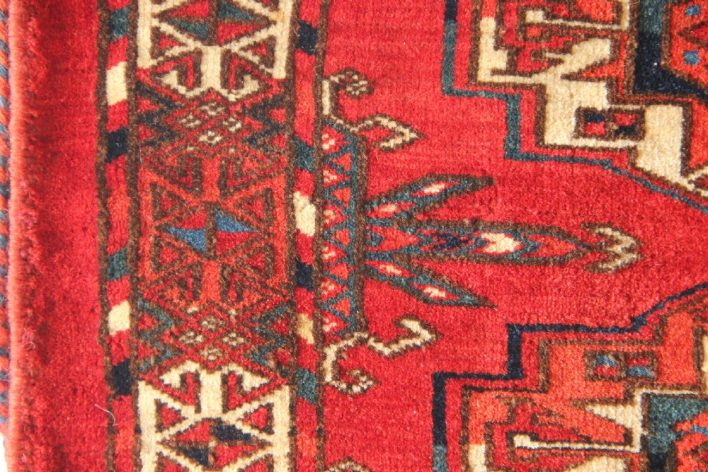 102 x 39cm Fine Antique & Colourful 6 Gul Tekke Torba View IV