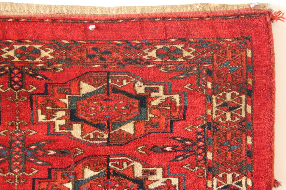 102 x 39cm Fine Antique & Colourful 6 Gul Tekke Torba View VI