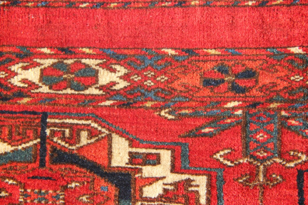 102 x 39cm Fine Antique & Colourful 6 Gul Tekke Torba View VII