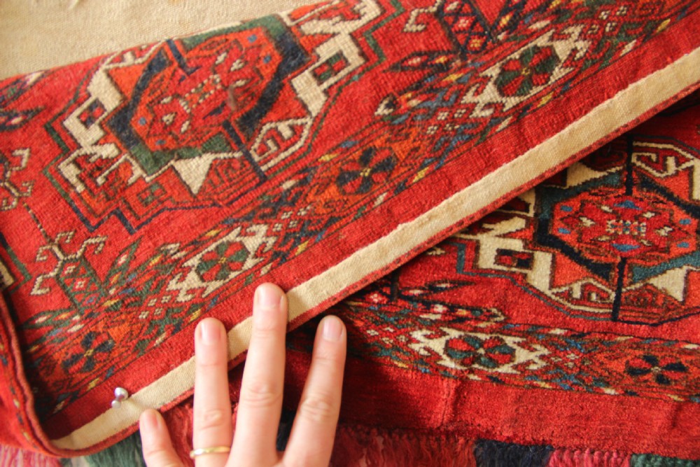 102 x 39cm Fine Antique & Colourful 6 Gul Tekke Torba View XI