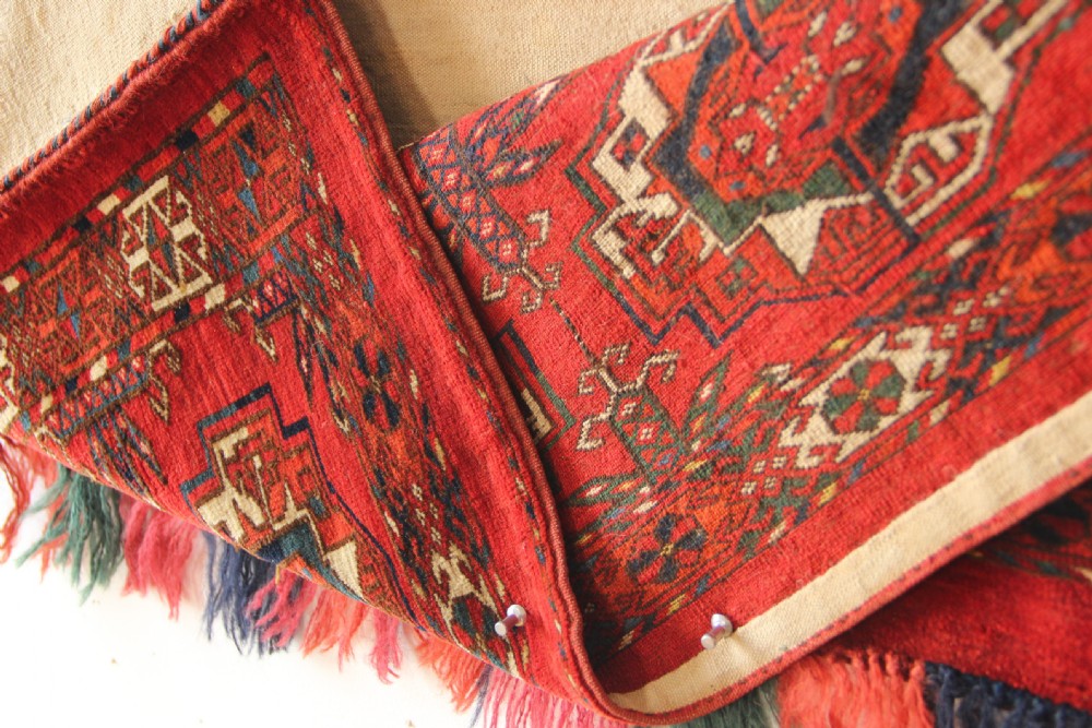 102 x 39cm Fine Antique & Colourful 6 Gul Tekke Torba View XIII