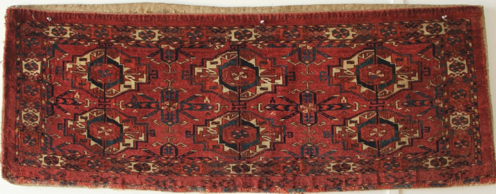 120 x 42cm Antique 6 Gul Tekke Torba silk highlights