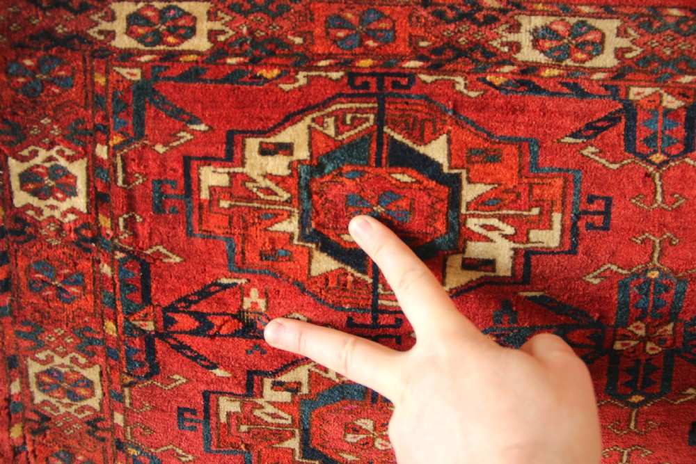 120 x 42cm Antique 6 Gul Tekke Torba silk highlights View VI