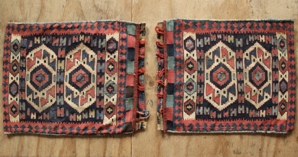 Pair of Early Flatware Caucasian Donkey Bags