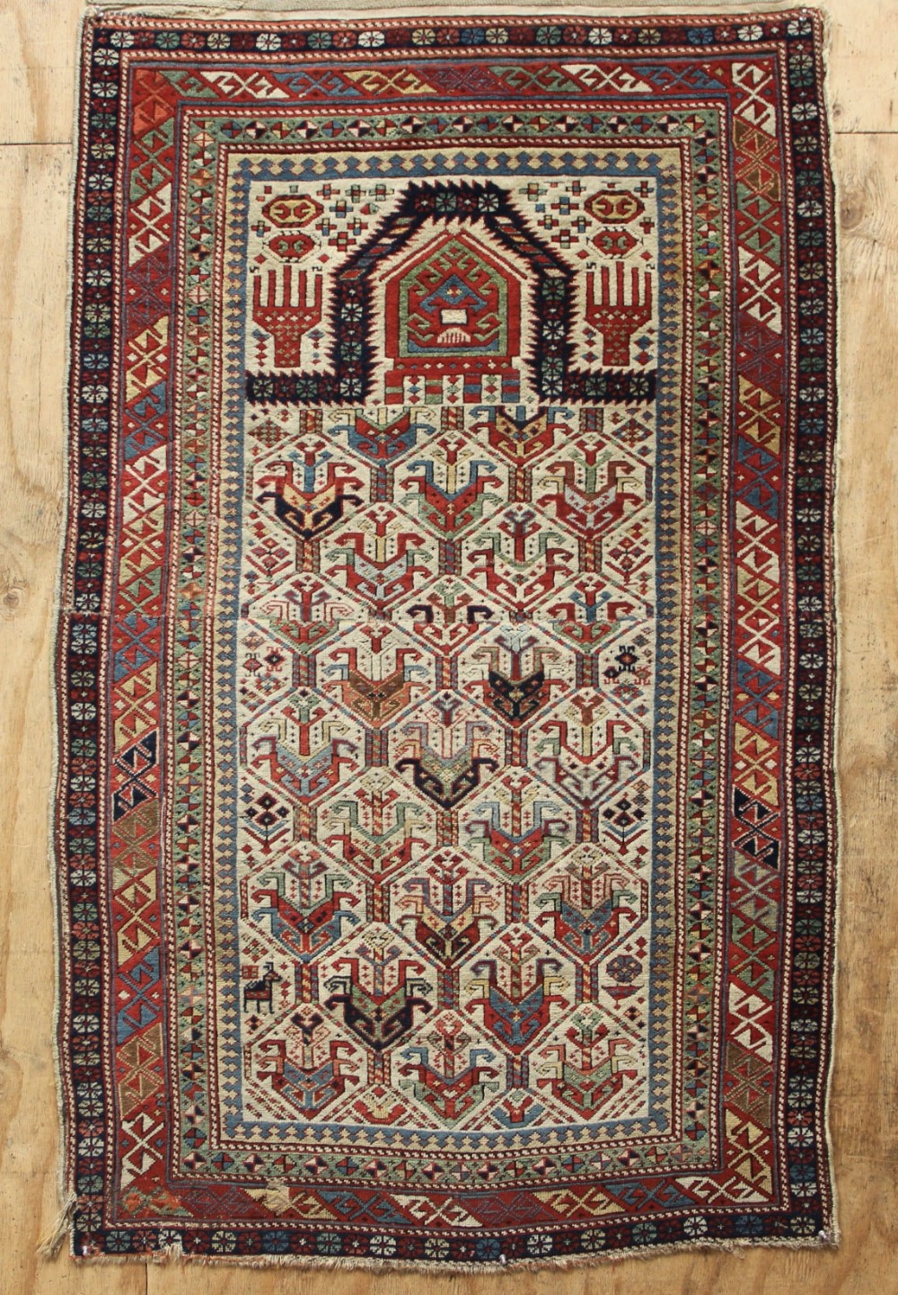 95 x 155cm Superb Early Antique Caucasian Prayer Rug Fragment