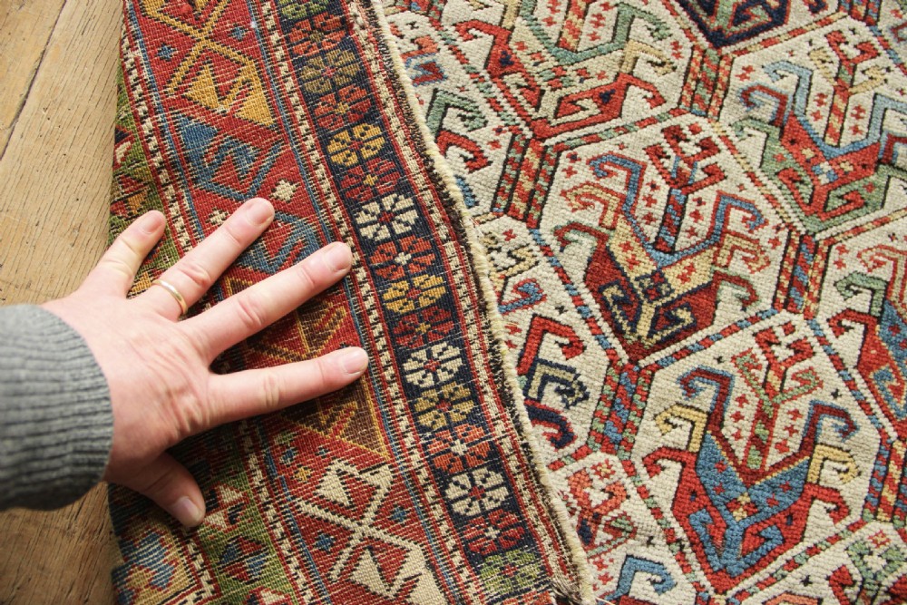 95 x 155cm Superb Early Antique Caucasian Prayer Rug Fragment View XII