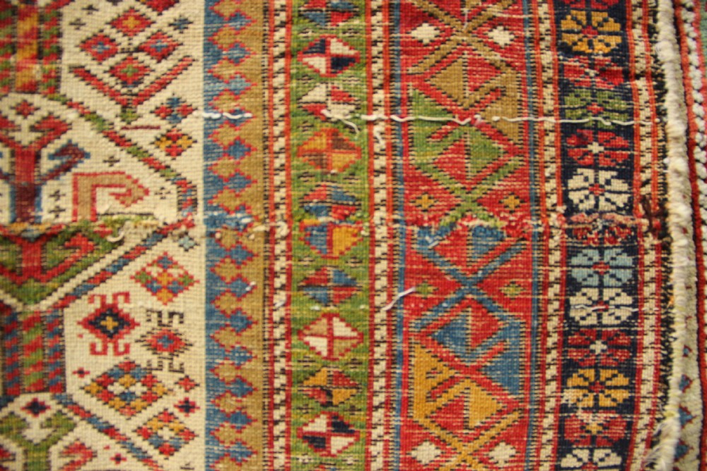 95 x 155cm Superb Early Antique Caucasian Prayer Rug Fragment View XIV