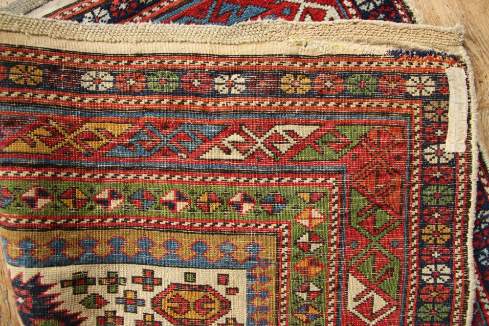 95 x 155cm Superb Early Antique Caucasian Prayer Rug Fragment View XV