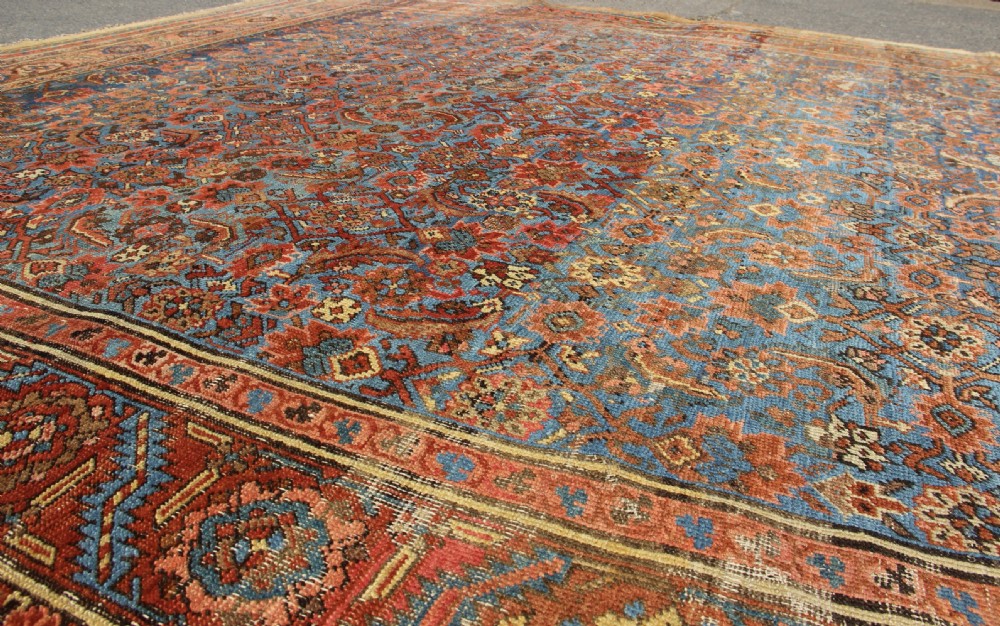 303 x 397cm Antique Sky Blue Bakshiash Carpet View XII