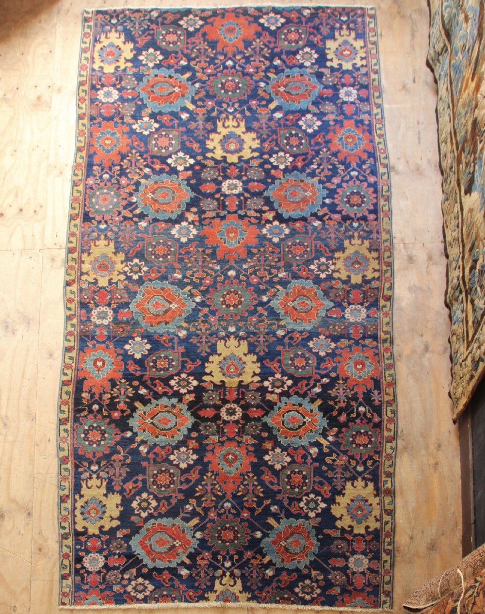 196 x 402cm Early 19th Century Kurdish Blossom Carpet Fragment