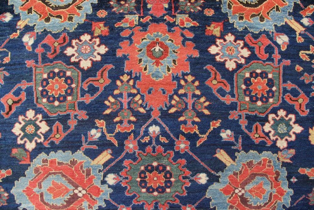196 x 402cm Early 19th Century Kurdish Blossom Carpet Fragment View III