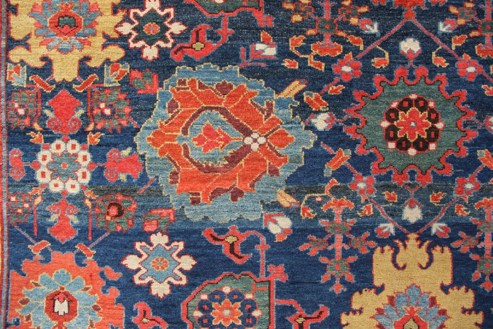 196 x 402cm Early 19th Century Kurdish Blossom Carpet Fragment View VI