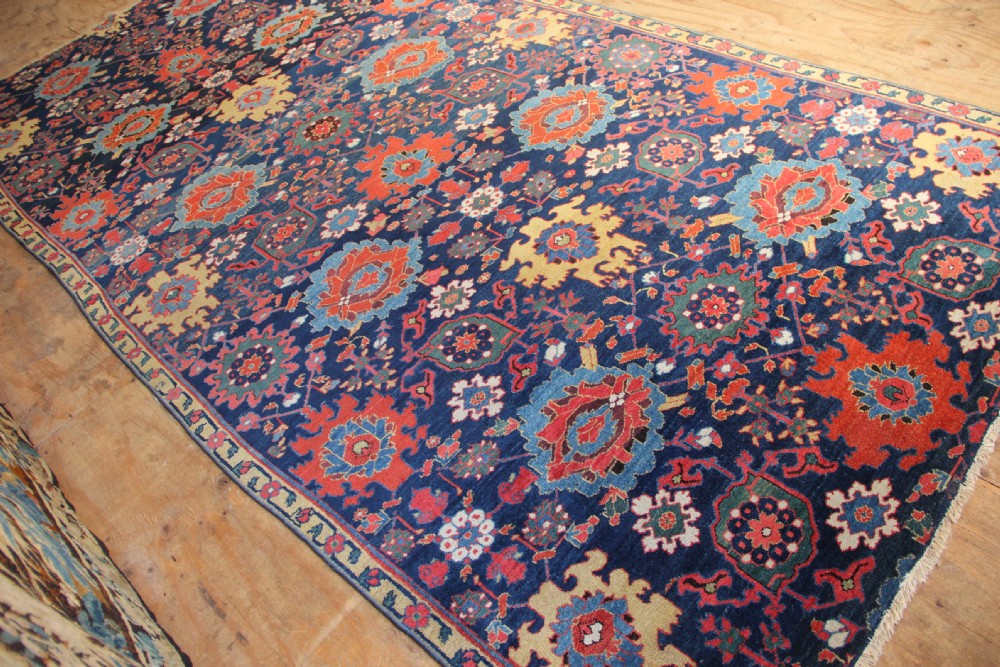 196 x 402cm Early 19th Century Kurdish Blossom Carpet Fragment View XI