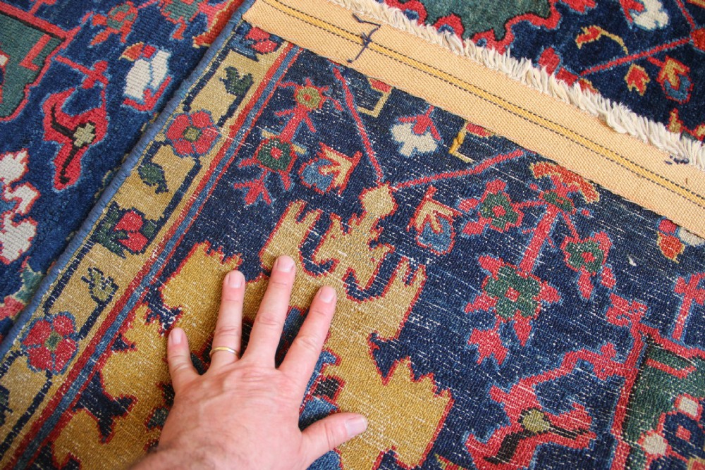 196 x 402cm Early 19th Century Kurdish Blossom Carpet Fragment View XII
