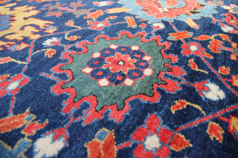 196 x 402cm Early 19th Century Kurdish Blossom Carpet Fragment View XIII