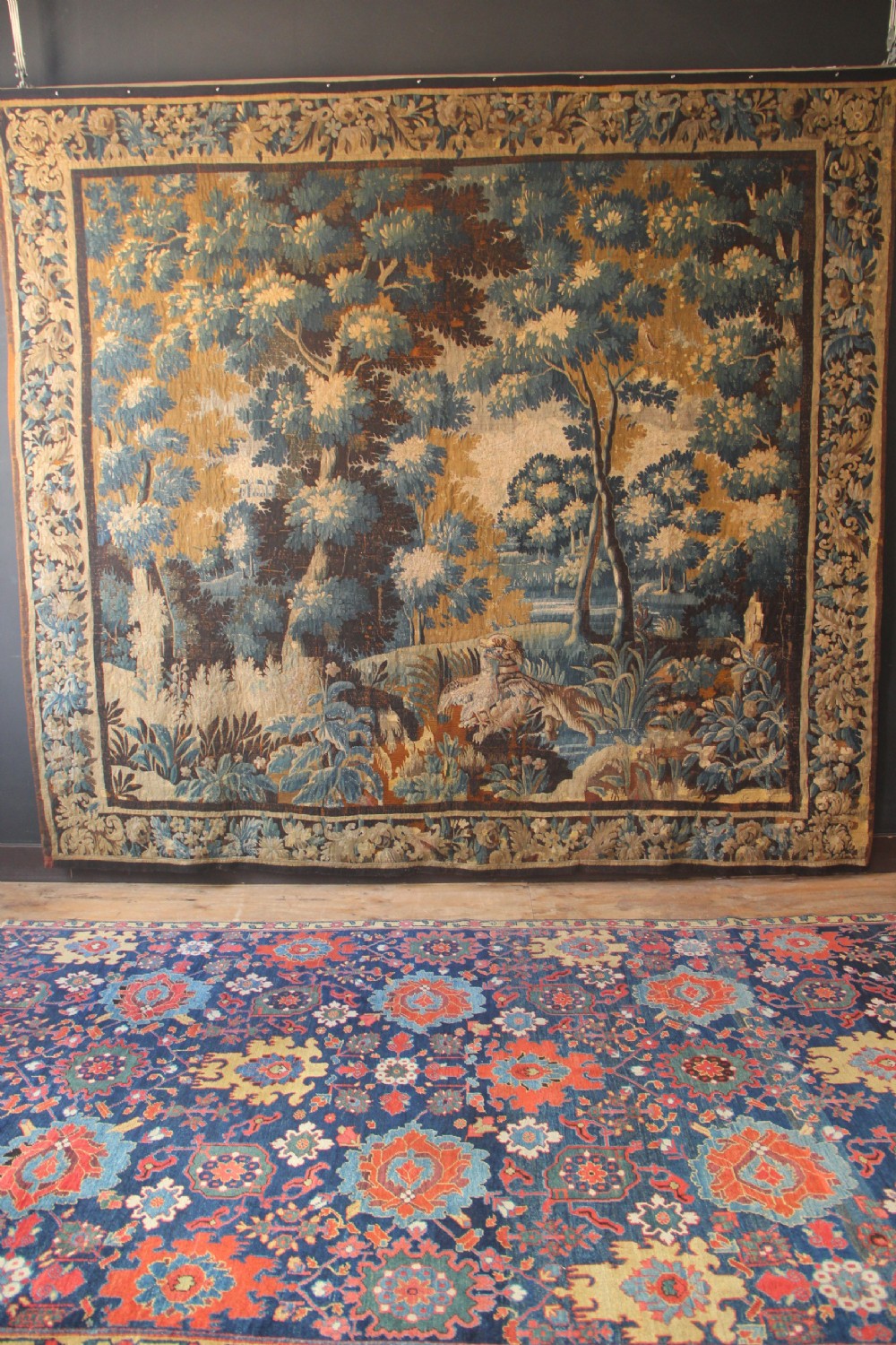 196 x 402cm Early 19th Century Kurdish Blossom Carpet Fragment View XIV