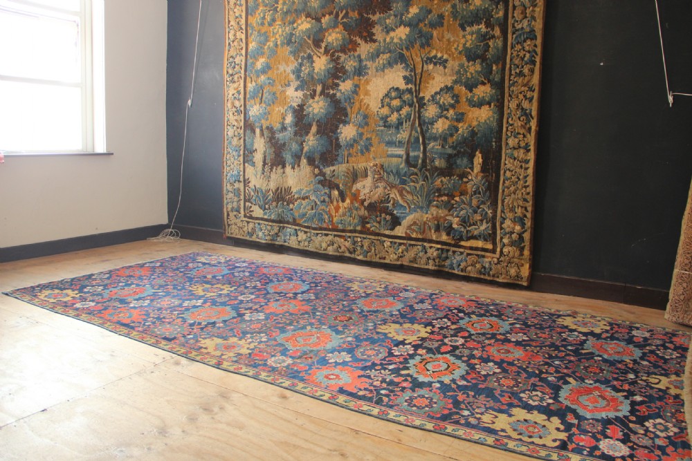 196 x 402cm Early 19th Century Kurdish Blossom Carpet Fragment View XV