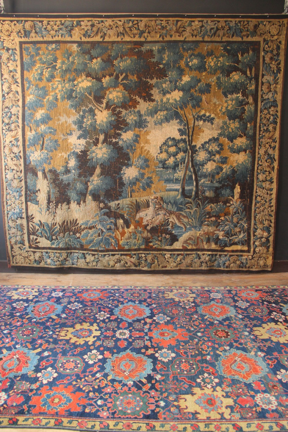 196 x 402cm Early 19th Century Kurdish Blossom Carpet Fragment View XVI