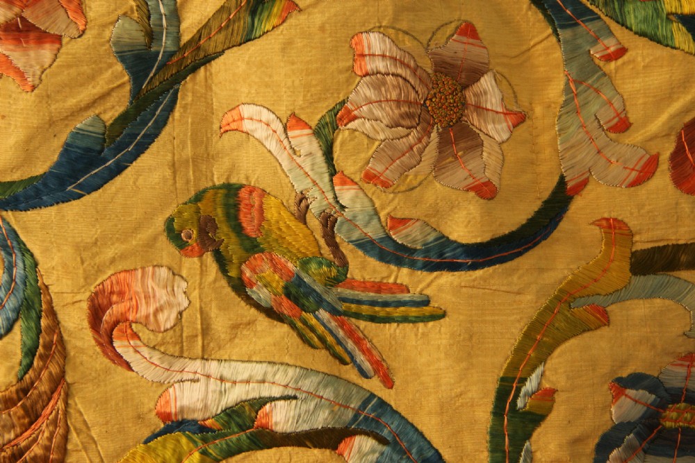 252 x 300cm Early 18th Century Italian Silk Embroidery View X