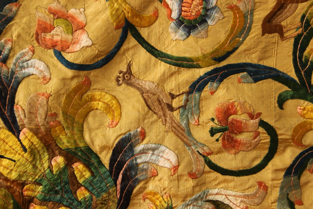 252 x 300cm Early 18th Century Italian Silk Embroidery View XI