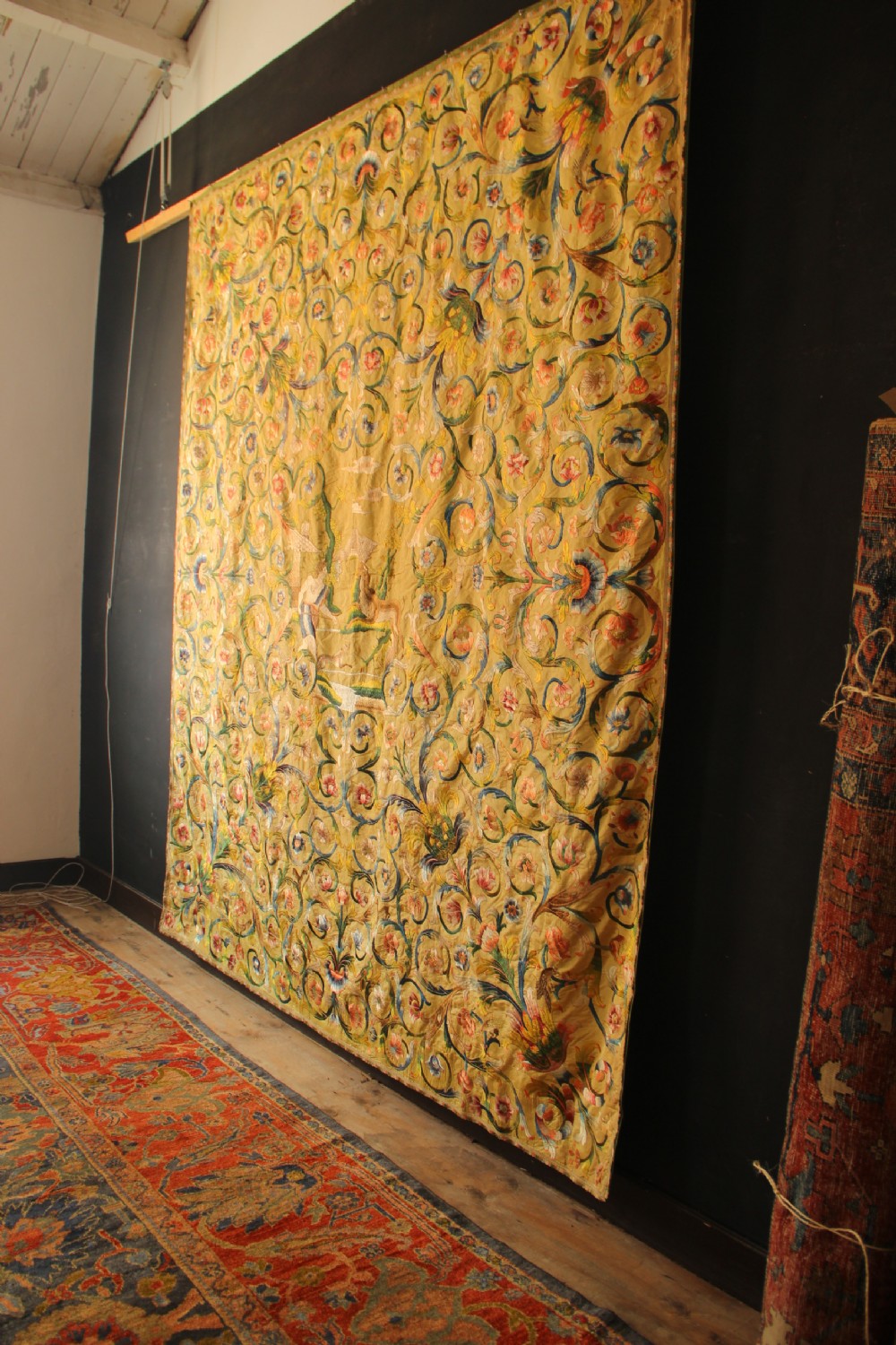 252 x 300cm Early 18th Century Italian Silk Embroidery View XVI